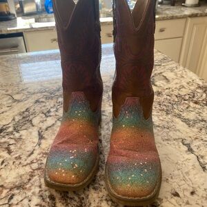 Roper Tan Leather Cowboy Boots
